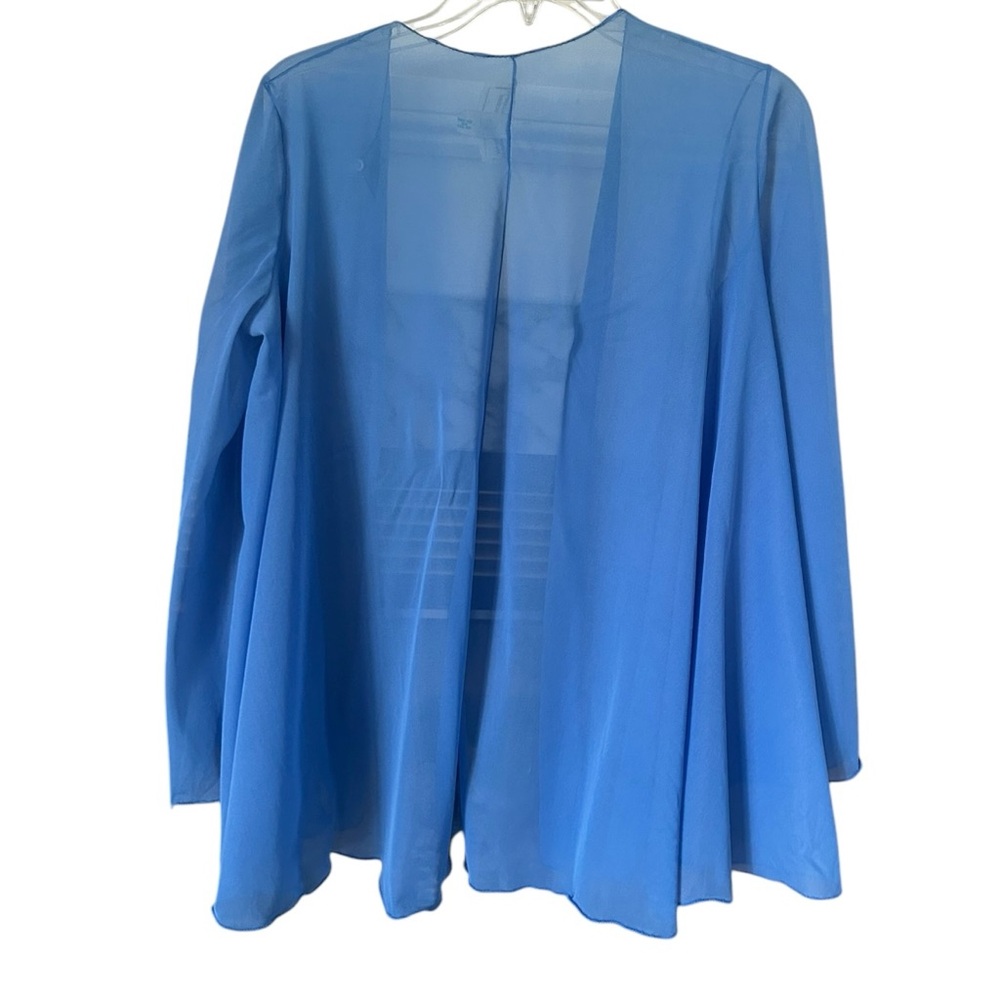VTG 70s YouthCraft Charmfit Stan Herman Bed Jacket Sz Petite Blue Nylon Sheer